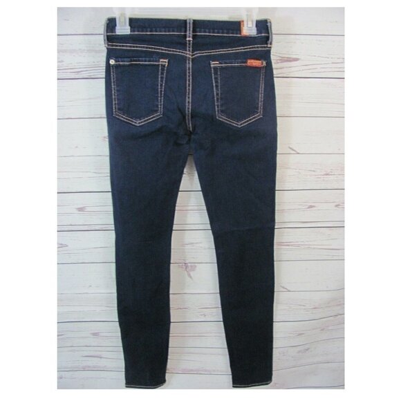 7 For All Mankind The Skinny Jeans Women's / Girl's 27" x 29" Dark Wash NWOT - Picture 2 of 4